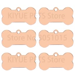 10 Pcs Blank Tag Stainless Steel Bone Keychain for DIY Custom Logo Tag Pet Dog Tag Collar Pet Accessoriess Charm
