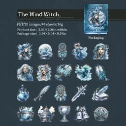 JIANWU 40 Sheets Sacred Grimoire Series Vintage Magic Witch Material Decor PET Sticker Creative DIY Journal Collage Stationery