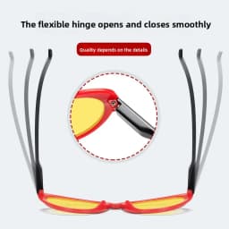 Retro Cat-Eye Night Vision Anti-Blue Light Glasses Red & Orange Lenses Men's & Women's Computer Gaming Protective Eyewear