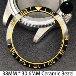 Sloping 38mm * 30.6mm Ceramic/Aluminum Bezel GMT and Diving Watch Insert Fits for 40mm Men's Watch Case Bezel Replacement Insert