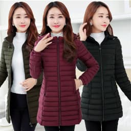 Winter Thiened Cotton Jaet Women's Mid-Length Faionable Slimming Korean Sle Mommy Clothes Warm Sli Polyester