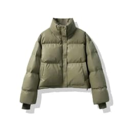 Women's Short PU Leather down Jacket Thickened Bread Style Zipper Closure Korean Style Straight Cut Cotton Inner Winter Coat