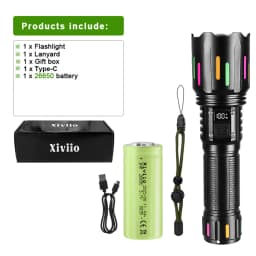 900000000LM Super Bright Flashlight Rechargeable LED Tactical Torch Ultra Bright Long Range 8000M Lantern Outdoor Lights