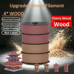 JAYO 3D Wood PLA Printer Filament 1.75mm 15% Real Wood Fibers Dimensional Accuracy +/- 0.02mm Fits Most FDM 3D Printers 4 Rolls