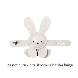 Cute Cartoon Bunny Bag Charm Adjustable DIY Bag Pendant PU Leather Solid Color Bag Decoration