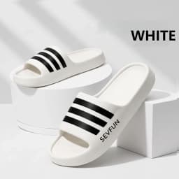 Men Striped EVA Slides Summer Non Slip Slippers Soft Cushion Open Toe Sandals Indoor Home Outdoor Beach Casual Shoes