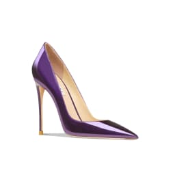 2025 Spring and Autumn New Purple Pumps Pointed Shallow Mouth High Heels Sexy Fashion Patent Leather Bright Color High Heels