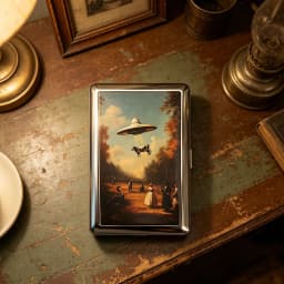Vintage Style Slim Cigarette Case Thin Art Deco Design Slim Wallet Blunt Case Easy Snap Versatile Card & Cash Case for Women Men