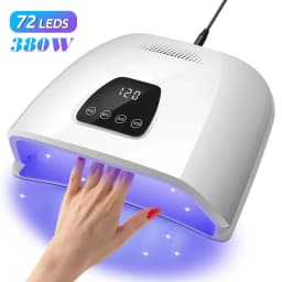 480W UV LED Lamp for Nails 108 LEDs Nail Dryer with Red Light Whitening Mode Large Space Manicure Lamp 4 Timer Settings