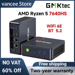 GMKtec M6 Ultra Mini PC AMD Ryzen 5 7640HS DDR5 M.2 NVMe SSD Windows 11 Pro WiFi 6E BT5.2 2.5G LAN for Gaming Office