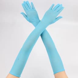 55CM Sexy Lace Thin Hollow Transparent Long Gloves Breathable Net Yarn Women Man Stage Performance Party Cosplay Elasticity