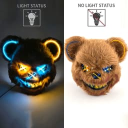 Hot Bloody Rabbit Bear Luminous LED Mask Halloween Horror Bunny Mask Carnival Party Props Cosplay Dress Up Headgear