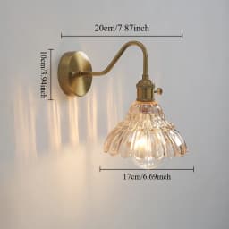Modern Floral Glass Wall Lamp With a Switch For Bedroom Room Decoration Study Led Lights Mirror Light Nordic Wall Sconce