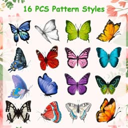 500Pcs Butterfly Flower Shaped Sticker Decoration Gift Box Sticker Label Stationery Sticker