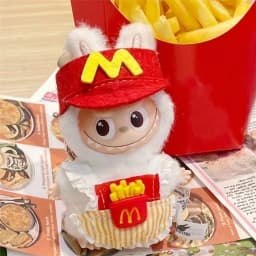 4.0 The Monsters Pin Love Series For Labubu Doll Workwear Fast Food French Fries Cosplay Clothes Fashion Coffee Ropa Clothing