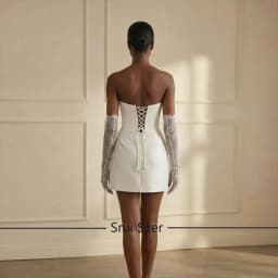 Stunning Short A Line Wedding Dress Strapless With Crystal Bridal Gowns For Engagement Party Customized Vestido De Noiva