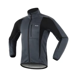 ARSUXEO Men's Winter Cycling Jacket Thermal Fleece Softshell Windbreaker Waterproof Breathable Reflective Bicycle Clothing