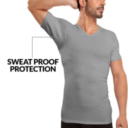 WESPROJECT Men Lancin Modal Sweatproof Anti T Shirt Against Underarm Sweat Proof Slim Fit V Neck T-Shirt