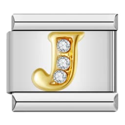 Hapiship Shiny CZ 26 Letters A-Z Italian Charms Gold Plated 9mm Stainless Steel Modular Bracelet DIY Jewelry DJ2479