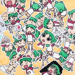 35pcs Creative Cute Self-made Green Hair Sister Girl Scrapbooking Cartoon /Waterproof Stationery Diy Print Stickers Kawaii