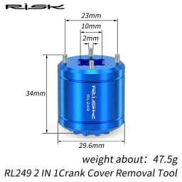 RISK 2 In 1 Bicycle DUB Crankset Cover Removal Tool For XTR M9100 Bottom Bracket Crank Screw Removal Tool 3/8”Ratchet Wrench Set