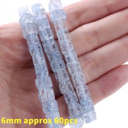 Natural Stone Square Beads Crack Crystals Gem Loose Spacer Cube Beads for Jewelry Making DIY Bracelet Necklace Accessories 6mm