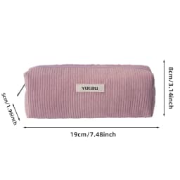 New Retro Corduroy Solid Color Pencil Case, Coin Purse, Artistic Minimalist Cosmetic Bag, High School Student Storage Bag