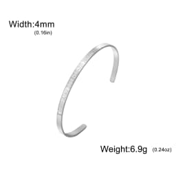 Couple Name Text Engrave Custom Bangle Personalized Bracelet Cuff Gift for Women Men Family Friend Metal Stainless Steel Jewelry