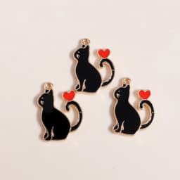 10pcs 13*17mm DIY Enamel Mini Cat Charms for Necklaces Pendants Earrings Cute Animal Charms Handmade Jewelry Making Accessories