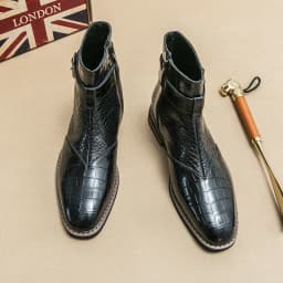 High End Banquet Formal Boots Winter Ankle Boots Men's Business Shoes Pointed Men's Genuine Leather Shoes Retro Brown Size:38-46