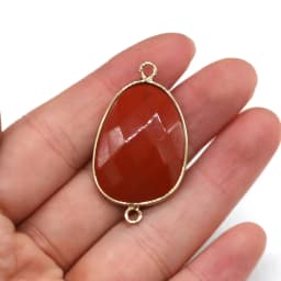 Natural Stone Drop-shaped Pendants Amethyst Double Hole Connector for Jewelry Making DIY Necklace Bracelets Accessories