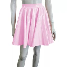 Plus Size Sweet Girl A-Line Goth Skirts Casual PVC Bottoms High Waist Faux Latex Slim Fit Mini Skirt Women Solid Sexy Club Skirt