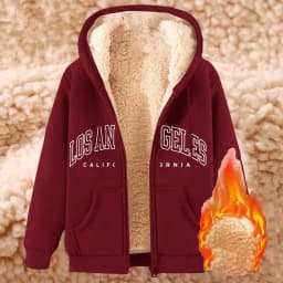 Women Solid Color Fleece Thickened Hoodies Large Size M-5XL Zip Up Warm Lined Thermal Sweatshirt Fall Winter Hooded With Pockets