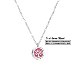 Stainless Steel Aromatherapy Essential Oil Diffuser Necklace Mini Tree Flower 12mm Locket Charm Aroma Perfume Pendant Necklace