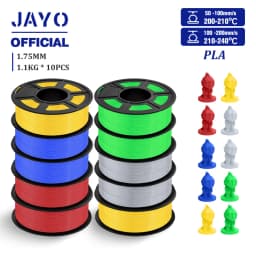 JAYO PLA Filament 1.75MM 10Rolls/set PLA 3D Printer Filament Multicolor For FDM 3D Printers Neatly Wound 3D Printing Materials
