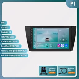 9" Hizpo 2Din Otca-Core Snapdragon 6115 Android14 Car Radio for BMW E90 E91 E92 E93 2006 - 2012 GPS DSP RDS 4G BT Auto CarPlay