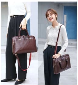 Laptop Bag 13,13.3,14 Inch, PU Leather Case Women's Totes Female Lady Office Briefcase Shoulder Handbag Messenger PC Dropship
