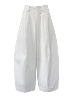 [EAM] High Waist White Pocket Brief Shaped Long Wide Leg Pants New Trousers Women Fashion Tide Spring Autumn 2026 1DJ0735