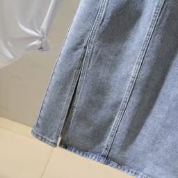 Versatile Chic Light Blue High Waist Denim Skirt Women Midi A-Line Bodycon Slit Slim Fit Stretch Cotton Casual Elegant New Style