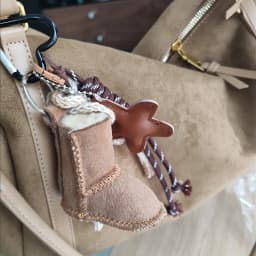 PU Leather Star Keychain Pentagram Car Keyring with Woven Acrylic Heart Snow Boots Pendant Creative Bag Charms