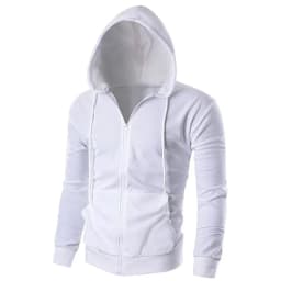Men's Hoodie Solid Color Basic Hooded Jacket Cardigan Sweatshirt Spring Autumn Casual Men Streetwear Tracksuit Male