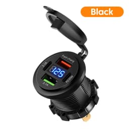 120W USB C Car Charger PD Dual QC 3.0 USB Fast Charging Charger with LED Voltage Display for Cars Boats Motorcycle Auto RV Truck