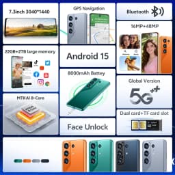 K-Touch Mobile Phones For S26 Ultra Android 15 Smartphone 7.3 Inch Cell Phone 8000mAh Face Unlock 5G Dual SIM 16+48MP Camera Global Version Cellphones