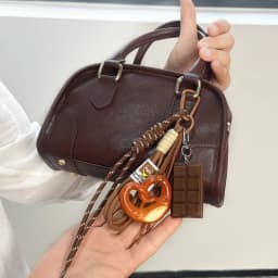 Korean Style Bread Bag Pendant Autumn-Winter Keychain Ornament Braided Rope Bag Pendant Alkali Water Bound Bread Multifunction