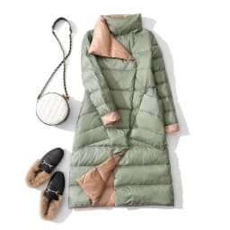 Two-Sided Women Warm Down Coat 2025 Autumn Winter Light Thin White Duck Down Jacket Female Long Oversize Puffer Parkas Outwears