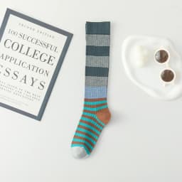 Socks Women's High Tube Calf Knee-length Socks Retro Illustration Art Abstract Street Autumn and Winter Cotton Socks High Sock