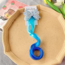 1PC Princess Cute Gradient Curly Hair Bowtie Wig Girls Hairpins Children Headwear Hairgrip Hair Clips Barrettes Hair Accessories