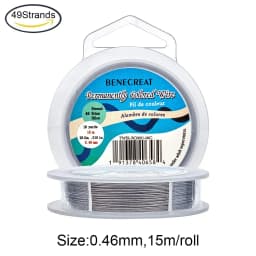 1 Roll Stainless Steel Tiger Tail Beading Wire 7/19/49 Strand Bead Stringing Wire for DIY Earring Jewelry Crafts Making