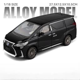 1:18 Vellfire LM300 Alloy MPV Model Diecast Car Toys Sound Light Pull Back Doors Opened Miniature Vehices Christmas Gift for Boy