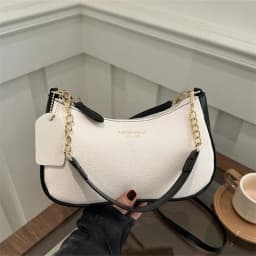 Fashion Classic Letter Graphic Design Solid Color PU Leather Crescent Y2K Underarm Shoulder Bags for Women's Tote Crossbody Bags